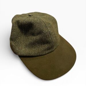 Olive Green Pure Wool Baseball Cap